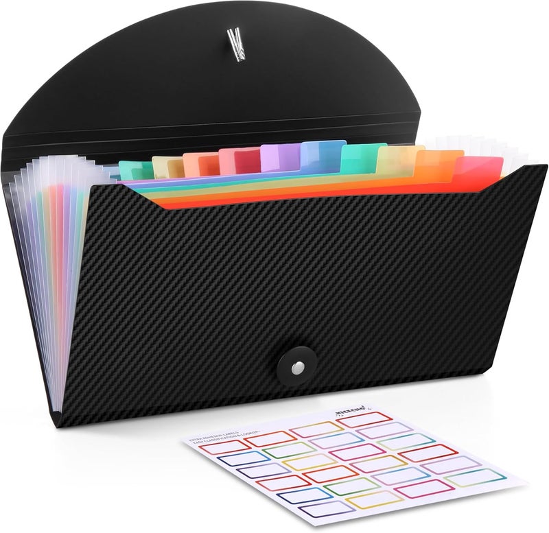 Nicecho Receipt Coupon Organizer, 13 Pockets Small Accordion File Organizer with Labels for Receipt Cards, Bill Business, Coupons Storage, 10.2X 5.1 Inches - Image 1
